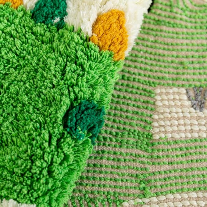 Green Crocodile Shaped Rug Cute Faux Animal Print Bath Mat Shower Rug for Bathroom, Tub, Shower - Non-Slip Water Absorption Carpet for Home Decor Door Mat Playmat 15.7x29.5in