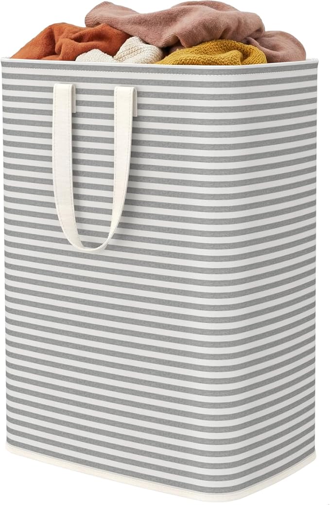 Lifewit 1 Pack Laundry Hamper Large Collapsible Laundry Baskets, Freestanding Waterproof Clothes Hamper with Easy Carry Handles in Laundry Room Bedroom Bathroom College Dorm, Grey, 65L