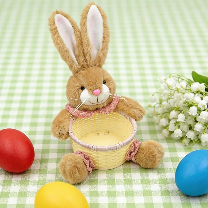 Easter Bunny Basket,Holiday Rabbit Shaped Eggs Storage Container,Adorable Goodie Basket | for Kids Party Holiday Family Gathering Food Snacks Chocolate Candy Biscuits
