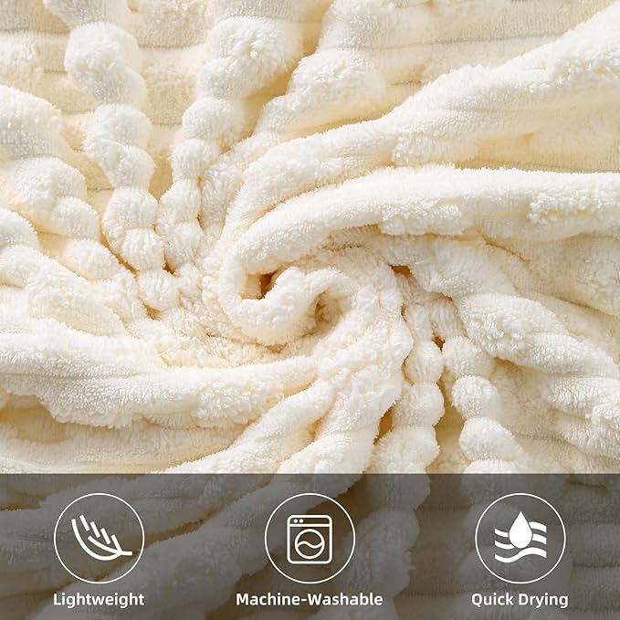 30X60 Inches Extra Large Bath Towels Sets of 6 for Bathroom Super Soft Quick Dry 2 Bath Towels 2 Hand Towels 2 Washcloth Towels Microfiber Shower (White, 6 Piece)