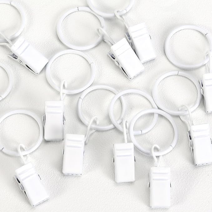 POVETIRE 30 Metal Rings Hooks, Hanging Baby Headband Brackets Metal Clips - Bow Manager Clips - Baby Bibs Manager Clips - Wall Decoration for Kindergarten Newborn Girls and Boys' Rooms