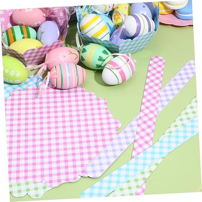LIFKOME 12pcs Easter Bunny Design Baskets Adorable Storage for Boys and Girls for Easter Candy Treats and Interactive Play Early Education Decor