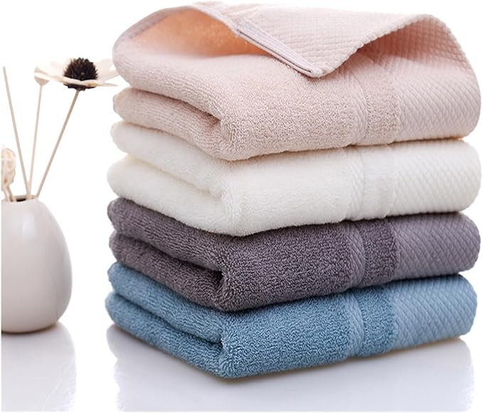 3 Pack Cotton Towels, Thick Soft Bath Towel Set Highly Absorbent Face Towel(Blue)