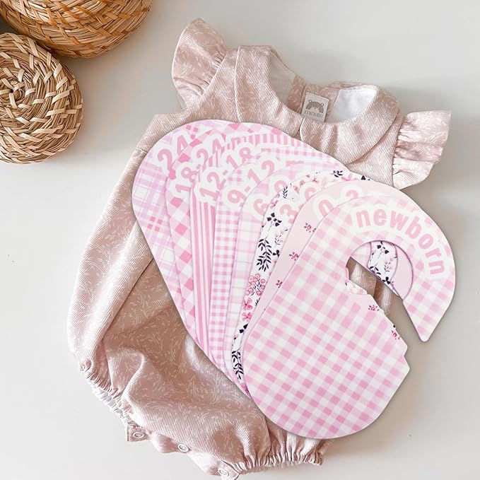 Baby Closet Divider, Baby Wardrobe Organizer, Double-Sided Design, Nursery Decor Clothes Hanger Dividers for Sorting 8 Sizes from Newborn to 12+ Months (Pink)