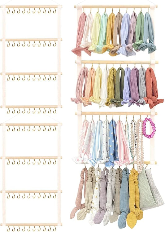 POVETIRE Headband Holder Head Bands Organizer for Girls, Headbands Hair Accessories Organizer Storage Wall Hanging Decor for Girls Room