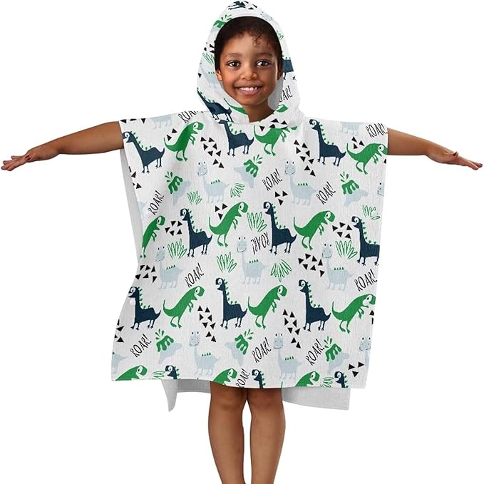 Hooded Bath Towel Poncho for Babies Dinosaur Roar Bath Towel for Babies Toddler Infant Bathroom Beach Swim Supplies Perfect Baby Bath Shower Decoration