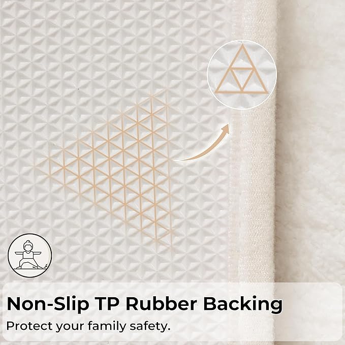 GRANNY SAYS Bathroom Rugs Non Slip Washable, Extra Soft & Water Absorbent Bath Mats for Bathroom, Plush Shaggy Bath Carpet, White Waffle Bath Mat Quick Dry for Tub & Shower 16" x 24"