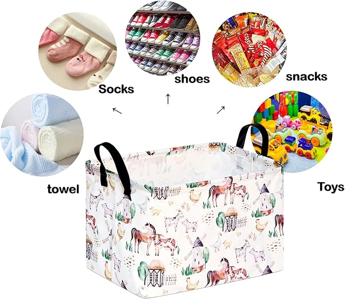 Rectangle Windmill Animal Gift Storage Basket Home Shelf Storage Basket Organizer Box Clothes Laundry Hamper Nursery Basket Laundry Basket with Handles