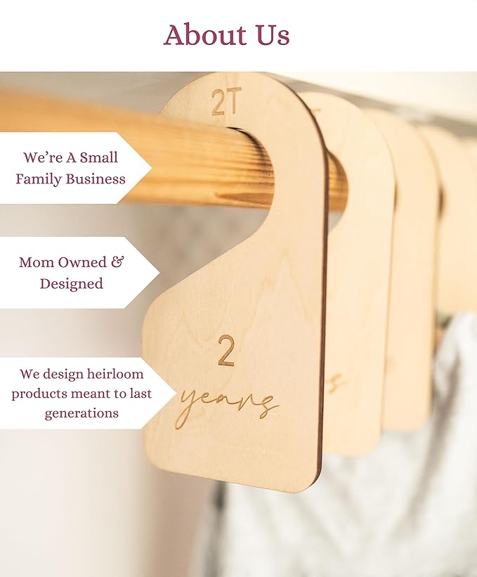 Modern Double-Sided Toddler Closet Dividers, Child Closet Organizers – Set of 7 Durable Kids Closet Size Hangers