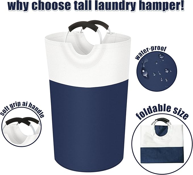 Twira 125L Pro XX-Large Laundry Baskets, Laundry Hamper Stands Up Well, Laundry Bag with Padded Handles, Waterproof Laundry Basket Collapsible, Clothes Hamper for College, Laundry, Bathroom