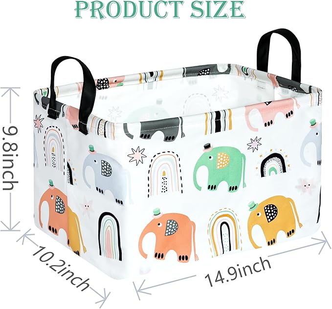 Rectangle Gift Shelf Nursery Storage Basket Laundry Hamper Storage Box and Bins for Home Clothes with Handles