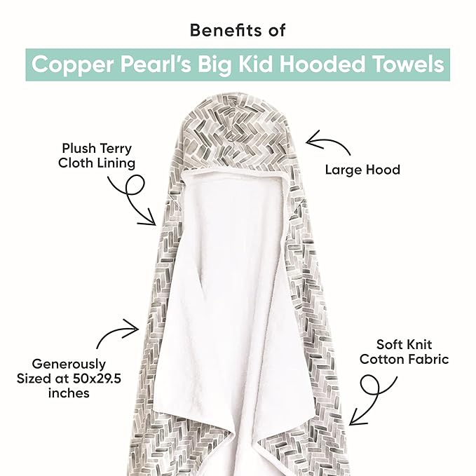 Copper Pearl Hooded Bath Towels Premium Knit/Terry Cloth Toddler Towels with Hood, Pockets, and Cool Designs - Great to Gift and Make Bath Time Fun - Big Kids Hooded Towel, Jo
