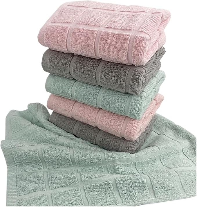 3 Pack Cotton Towels 34x74cm, Thick Soft Bath and Face Towel Set for Home Use(Pink)