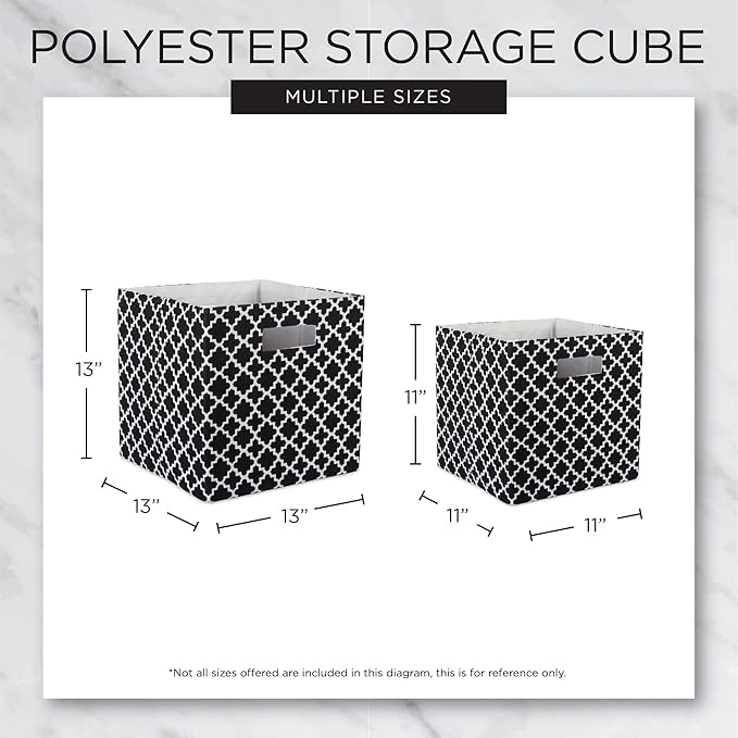 DII Non Woven Polyester Storage Bin, Polka Dot, White & Gold, Small Set of 2