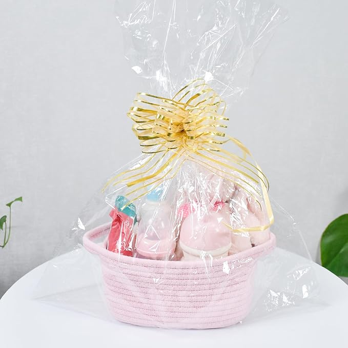 ABenkle Small Storage Basket, Mini Basket, Cute Tiny Cotton Rope Woven Baskets, Shelf Storage, Boho Decorative Toy Storage Bin Gift Baskets