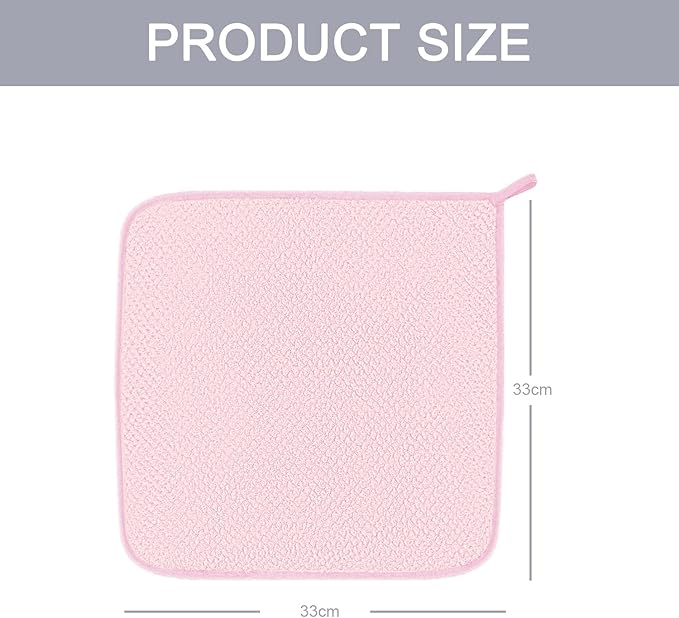 6 Piece Washcloth Set,100% Microfiber - Quick Dry, Thick, Soft, Plush and Highly Absorbent Luxury Hotel & Spa Bath Towel for Bathroom, Pack of 6, Pink