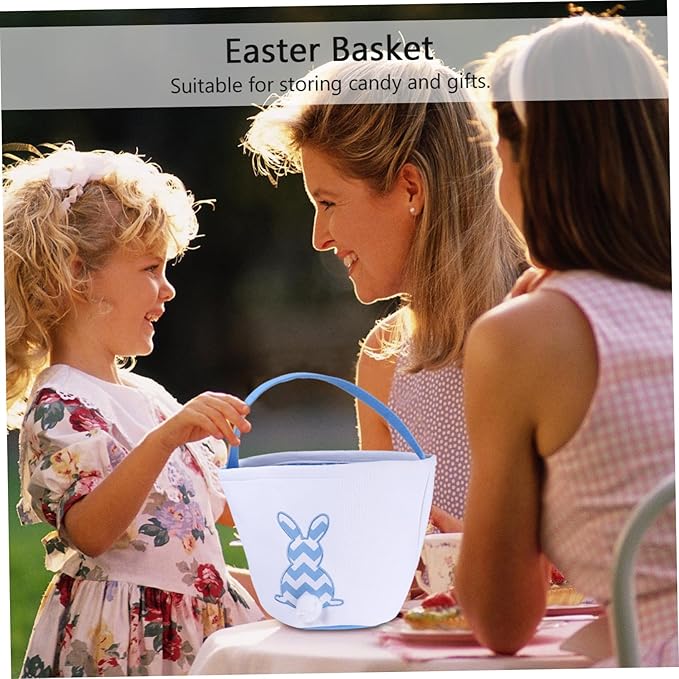 1pc Easter Bunny Basket Plush Tail for Candy Storage Cute Cloth for Easter Decoration Handheld Holder for and Daily Use Bright Design