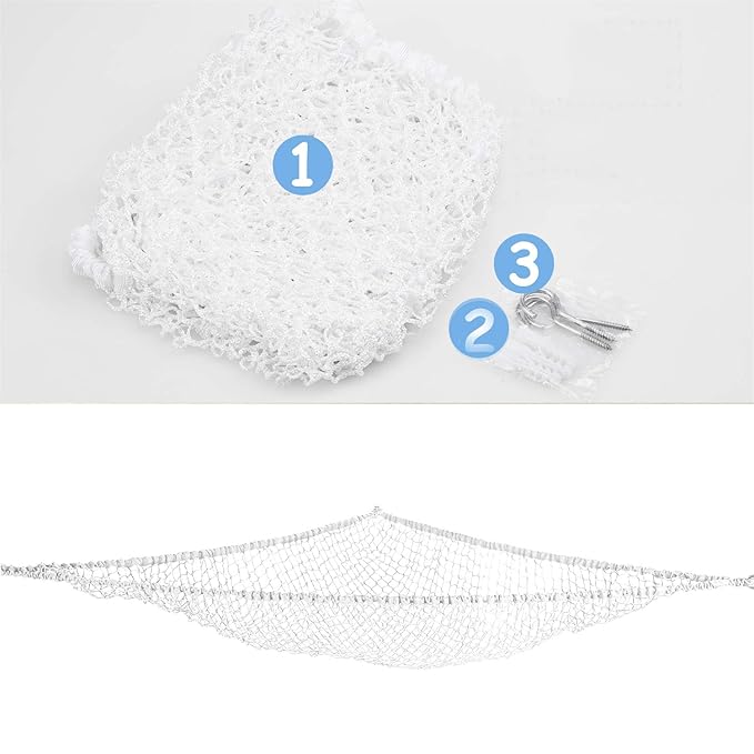 Stuffed Animal Hammock, Toy Hammock Storage Net, LXUNYI Mesh Toy Net Holder Jumbo Wall Corner Giant Baby Kids Children Stuff animals Hammocks Net Organizer for Bedroom (White, 84 inch)