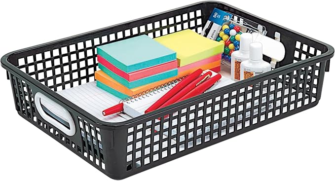 Really Good Stuff 14x10 Desktop Paper Storage Basket - Black