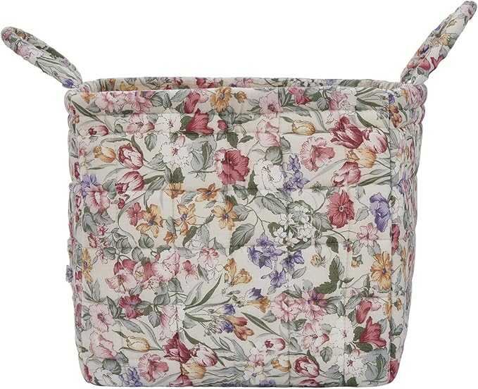 Boho Fabric Storage Basket, Large Capacity Laundry Basket, 12.2'' x 10.23'' x 10.23'' Collapsible Laundry Hamper with Easy Carry Handles (D Multi-Color 10, L)