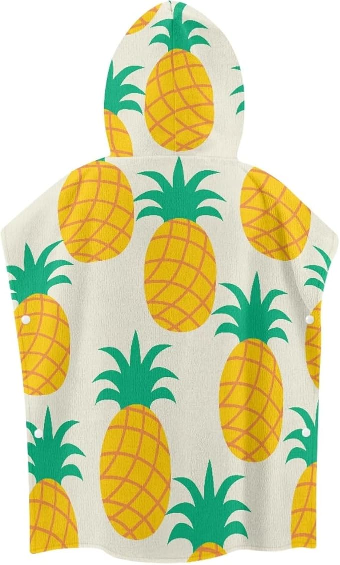 Hooded Bath Towel Poncho for Babies Toddler Infant Ultra Absorbent Pineapple Kids Hooded Beach Bath Towel Bathroom Beach Swim Supplies