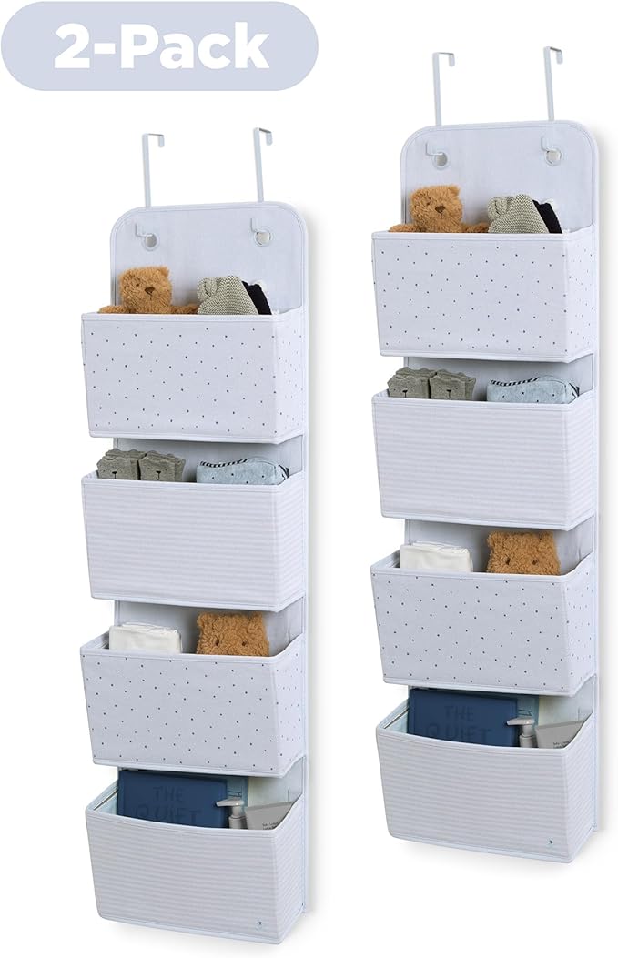 Delta Children Gap babyGap 2-Pack Over The Door Storage Organizer with 4 Pockets, Blue