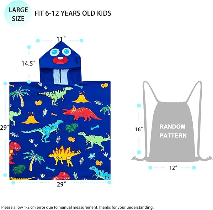 NovForth Kids Beach Towel for Boys Girls, Mermaid Hooded Bath Towel Wrap, Toddler Pool Towel with Hood