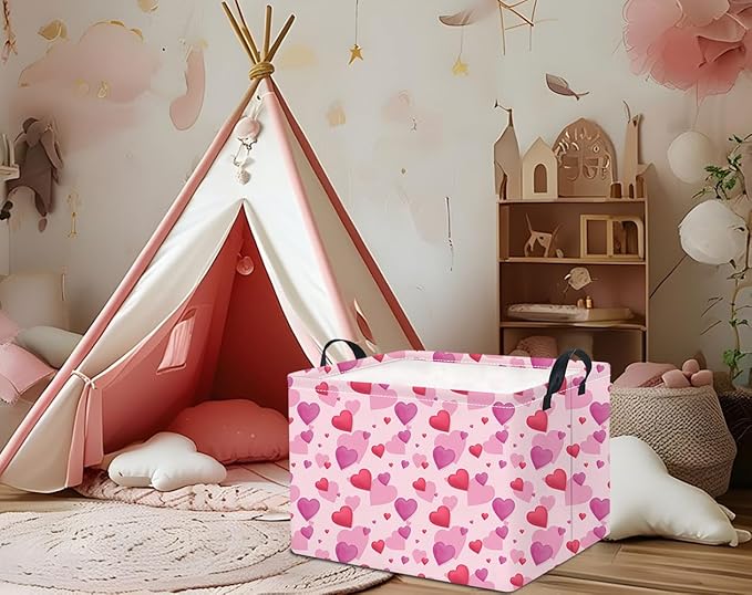 Rectangle Storage Basket,Gift Basket Empty with Handles,Cute Organizer, Room Decor(Dream heart)