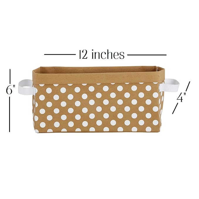 Stephan Baby Washable Paper Organizer Storage Cube, Kraft Dot