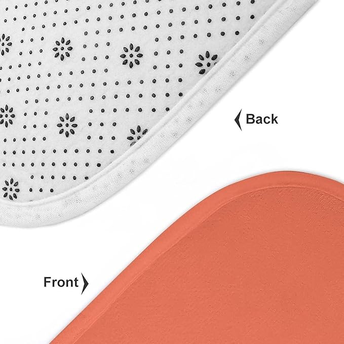 3 Pieces Bath Rug Sets, Retro Watermelon Trend Color Bathroom Mat Set Non Slip U Shaped Contour Rug & Toilet Lid Cover