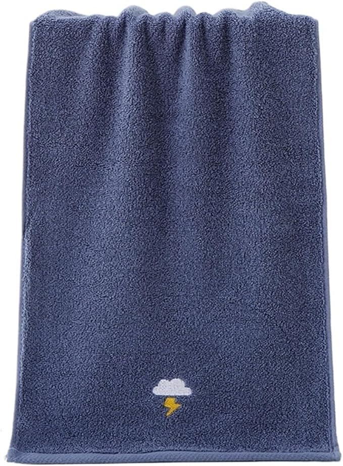 3 Pack Cotton Towels, Thick and Absorbent for Bath & Face, 74x34cm(Dark Blue)