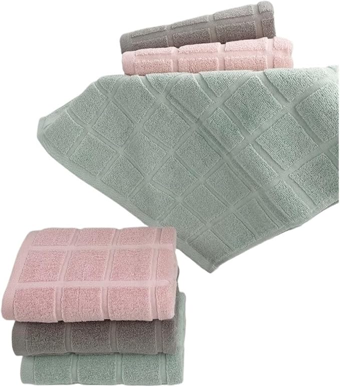 3 Pack Cotton Towels 34x74cm, Thick Soft Bath and Face Towel Set for Home Use(Grey)