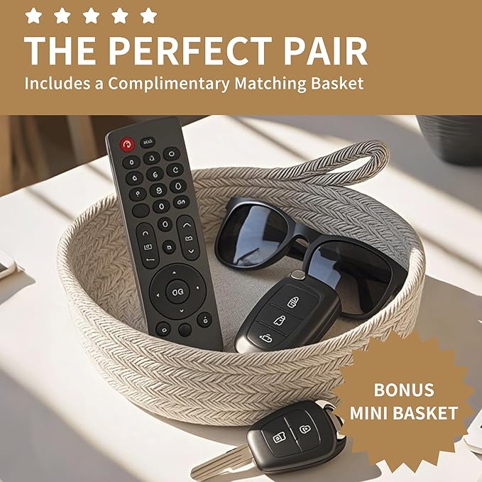 125L Extra Large Blanket Basket, 25" x 16", Jumbo Laundry Woven Cotton Rope Basket with Handles, Baby Toy Storage, Gradual Brown