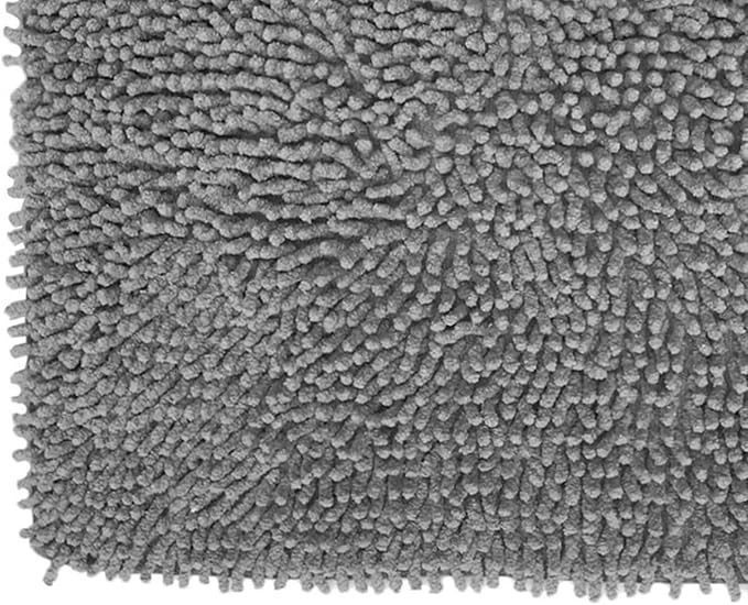 Home Weavers Fantasia Bath Rug 100% Cotton Bathroom Rugs Set, Bathroom Décor, Washable Rug, Extra Soft and Absorbent Bath Rug, Kitchen Mat, Bath Mat Set, Bath Floor Mat Non Slip, 30" Round, Gray