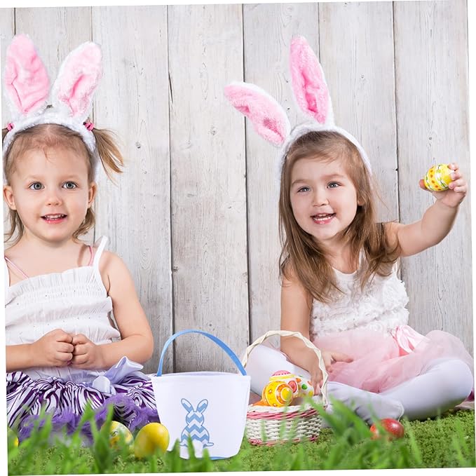 1pc Easter Bunny Basket Plush Tail for Candy Storage Cute Cloth for Easter Decoration Handheld Holder for and Daily Use Bright Design