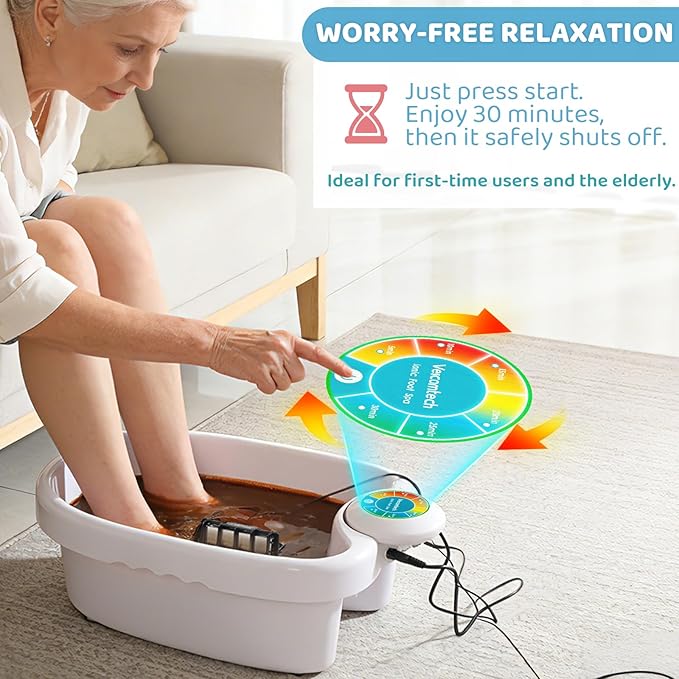 Ionic Foot Bath Detox Machine, Foot Detox Machine at Home/Salon, Ionic Foot Spa with Upgraded Durable Basin, 2 Super Duty Arrays, 1 Epsom Salt, 10 Liners (Colorful)