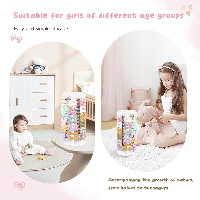 POVETIRE Bow Holder for Girls Hair Bows,White Hair Bow Organizer, Hair Clips Stand Hair Accessories Rack Display Decors Baby Nursery Toddler Girls Room