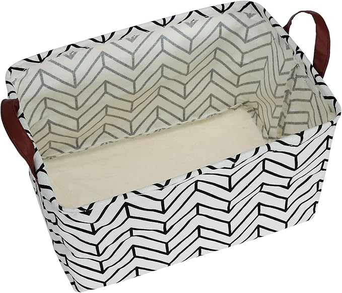 Kingrol 4 Pack Foldable Storage Baskets with Handles, Waterproof Storage Bins for Home, Office, Nursery, Laundry Organizers, 15 x 10.25 x 9.75 Inch