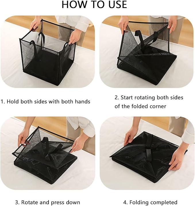 2 Pack Popup Laundry Hamper, Large Collapsible Mesh Laundry Baskets Dirty Clothes Basket with Handle Foldable Clothes Hamper for Washing Storage,Toy Storage,Dorm and Travel(Grey,13x26Inch)