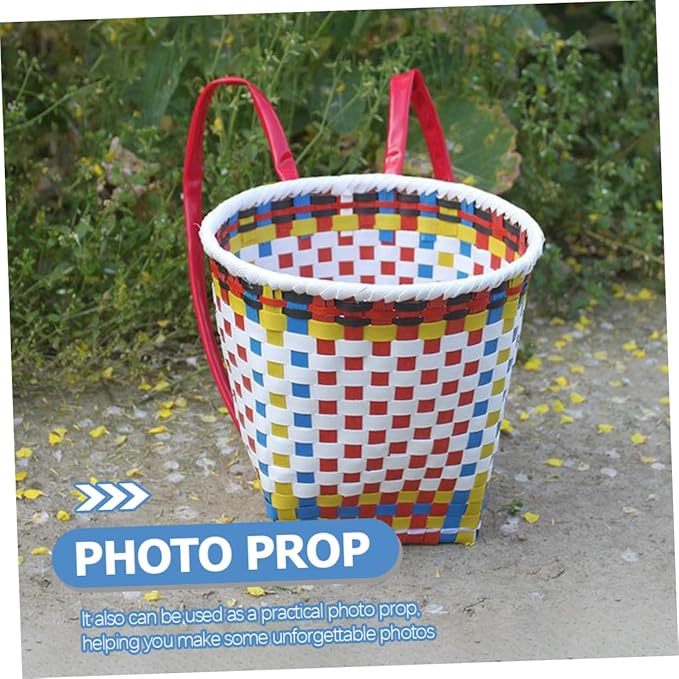 Handwoven Ethnic Style Basket Toy for Boys and Girls Random Dance Prop and Storage for Boy Girl Playroom and Nursery