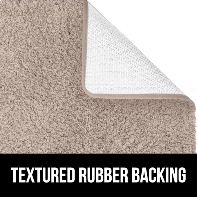 GORILLA GRIP Bathroom Rugs, 42x24, Ultra Soft Absorbent Mat, Thick Plush Bath Rug, Machine Washable, Microfiber Quick Dry, Mats for Shower, Bathtub and Floor, Home Decor Accessories, Beige