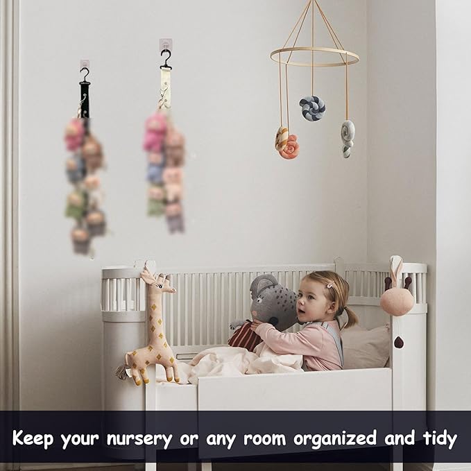 2 Pcs Plush Toy Display,Hanging Display,Organizer,Display 17cm Doll ,Holder Display With Chain,Doll Organizer,Toy Straps For Wall Decor Or Corner Nursery Playroom Holds 10 Plush Toys With ten hooks