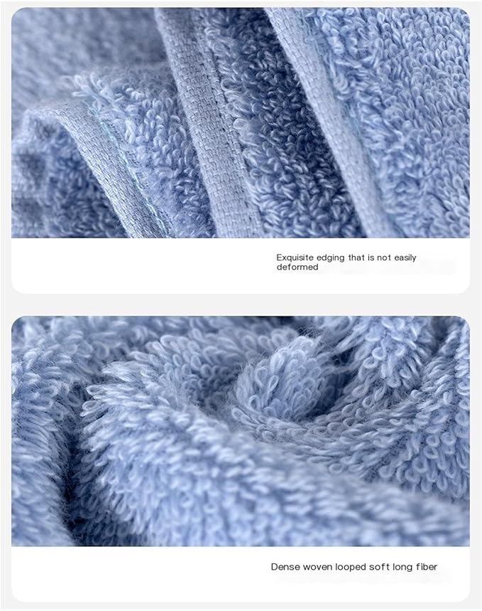 3 Pack Cotton Towels, Thick and Soft Bath & Hand Towel Set for Home Use(Blue)
