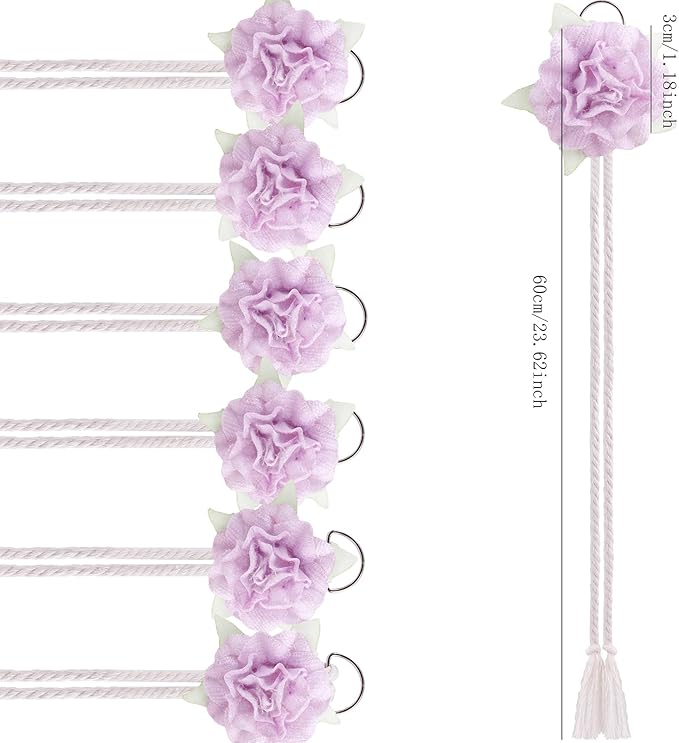 cherrboll Flower Hair Bow Organizer for Baby Girls, 6PCS Floral Hair Clips Holder Headband Hair Accessories Wall Hanging Organizers Storage for Toddler Room Nursery Decor