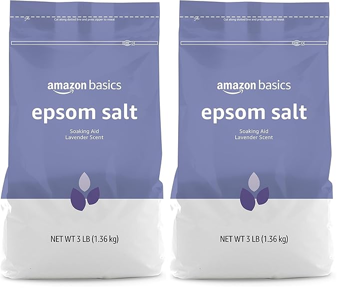 Amazon Basics Epsom Salt, Lavender Scented, 3 Pound, 2-Pack | Soaking Aid | Previously Solimo