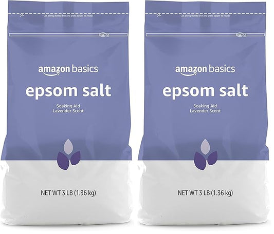 Amazon Basics Epsom Salt, Lavender Scented, 3 Pound, 2-Pack | Soaking Aid | Previously Solimo