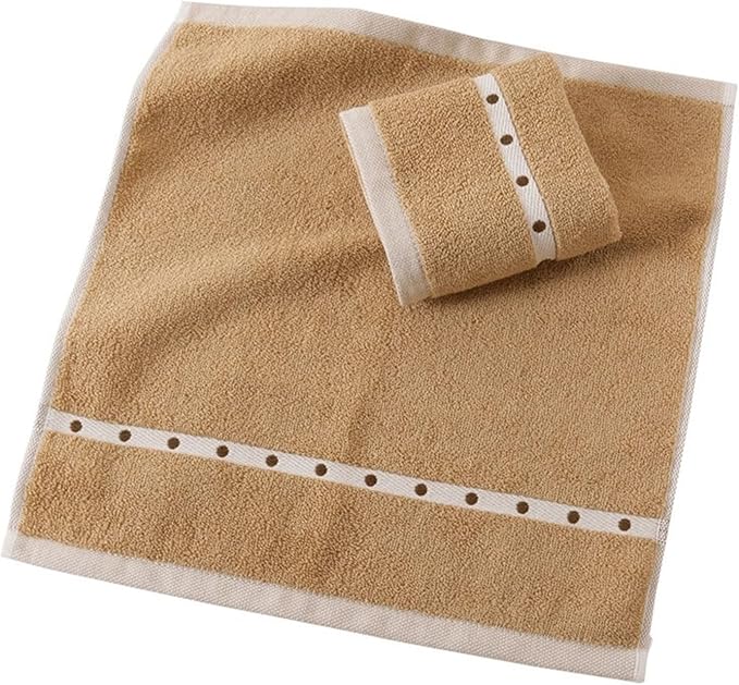 3 Pack Cotton Square Towels, Soft Absorbent Wash Cloths, 35 by 34 cm, Solid Bath Towels(Light Brown)
