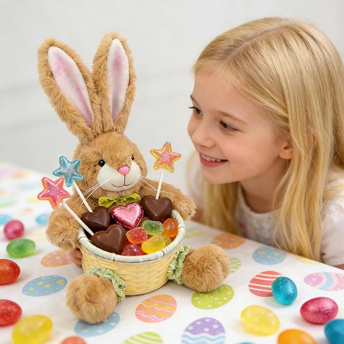 Easter Basket - Bunny Eggs Storage Organizer | Candy Storage Basket,for Kids Party Holiday Family Gathering Food Snacks Chocolate Candy Biscuits