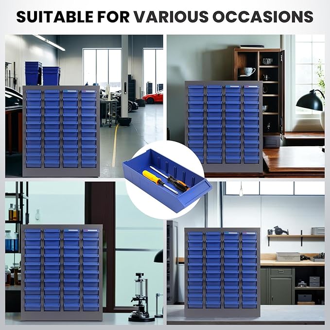 40-Drawer Nut and Bolt Organizer, Small Parts Organizer with Alloy Steel Frame & ABS Drawers, Bolt Bin for Garage, Teacher Toolboxes, Makeup & Workshop, Tool Hardware Storage (40-grid Drawer)