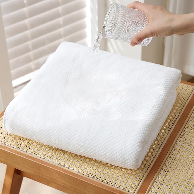 30x60 Inches Extra Large Bath Towels Set Super Soft Absorbent Luxury Microfiber Towels for Bathroom (White, 3PCS)
